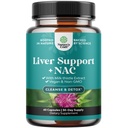 Support du foie Supplément NAC avec le chardon de lait pour nettoyer le foie Détox & Réparation - Supplément N acétyl Cysteine pour nettoyer le foie avec le curcuma, Choline, Dandelion & L-Glutathion - 60 Compte