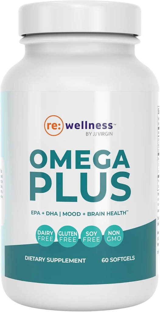 Reignite Wellness by JJ Virgin.com Omega Plus.com Supplément d'huile de poisson à forte teneur enose soutient le système cardiovasculaire et les articulations.