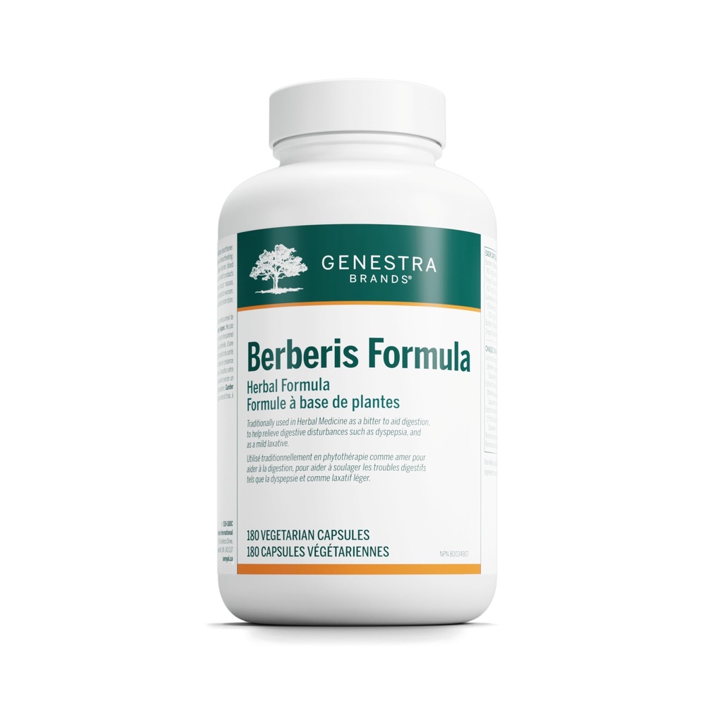 Genestra Marques Berberis Formule de la baie d'orge et supplément à base de raisins d'Oregon 180 Capsules