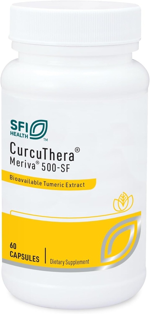 Klaire Labs SFI Health CurcuThera - 500 Milligrams Meriva Curcumin Complex avec 29x Biodisponibilité supérieure et technologie brevetée de livraison de phytosomes, hypoallergénique, végétalien (60 capsules)