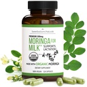 Supplément d'allaitement - Capsules de moringa biologique pour l'allaitement pour augmenter l'offre de lait maternel (120 ct) Pure Malunggay Poudre de feuille pour la production de lait Booster et vitamines postnatales A E K 500mg