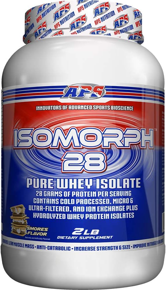 APS Nutrition Isomorph 28 Protein Powder | Pure Whey Isolate | Cold Pressed, Ultra- Filtered, & Ion Exchange Isolates | 28g Protein | 2 Pound (S’Mores)