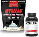 Myogenix Supplément de soutien du foie et Myolean Vanilla Whey Protein – La santé avancée du foie et la récupération musculaire avec 40g High-Protein Whey – Soutien de la désintoxication, croissance et performance