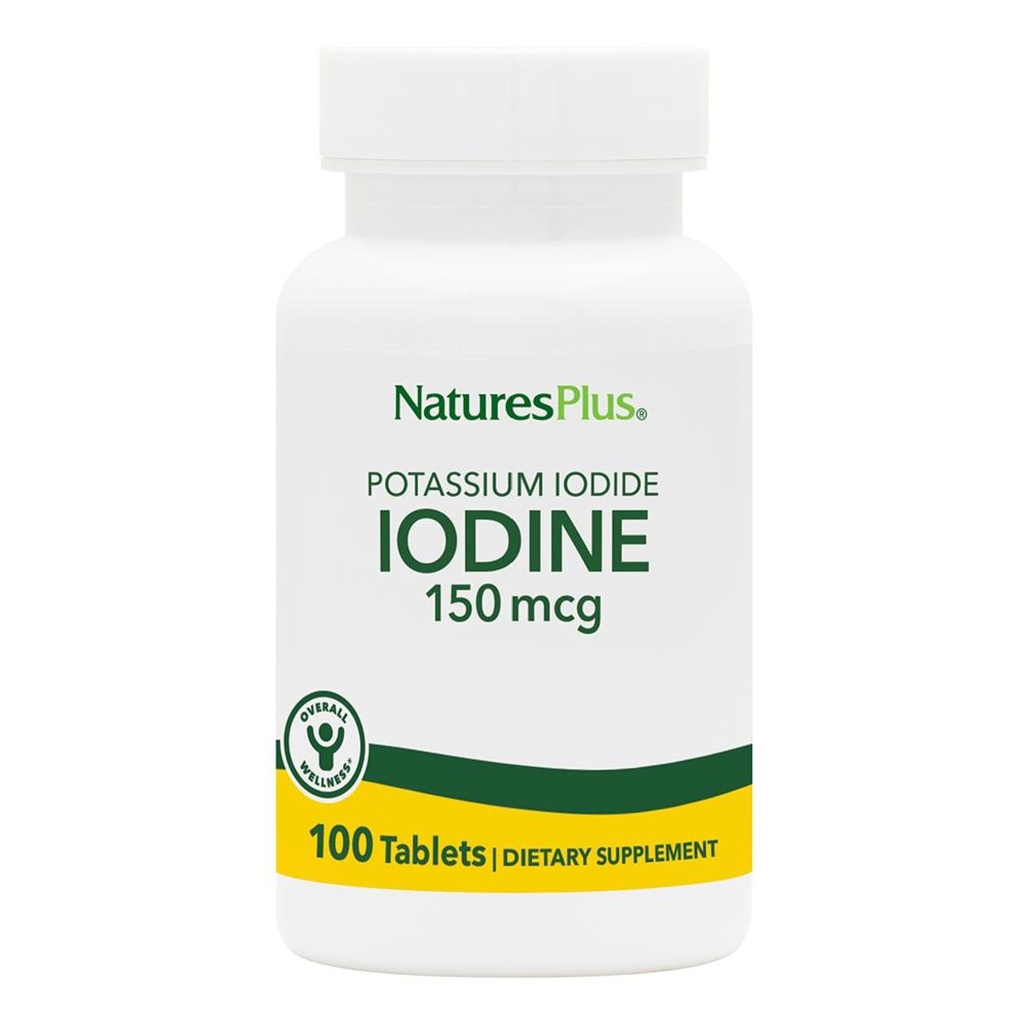 NaturesPlus Iodide de potassium - 150 mcg, 100 comprimés - végétalien, sans gluten - 100 portions