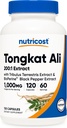 Nutricost Tongkat Ali 1000mg 120 Capsules - avec Tribulus Terrestris et BioPerine, Caps végétariens, Non-OGM, Sans gluten, Extrait Potentiel