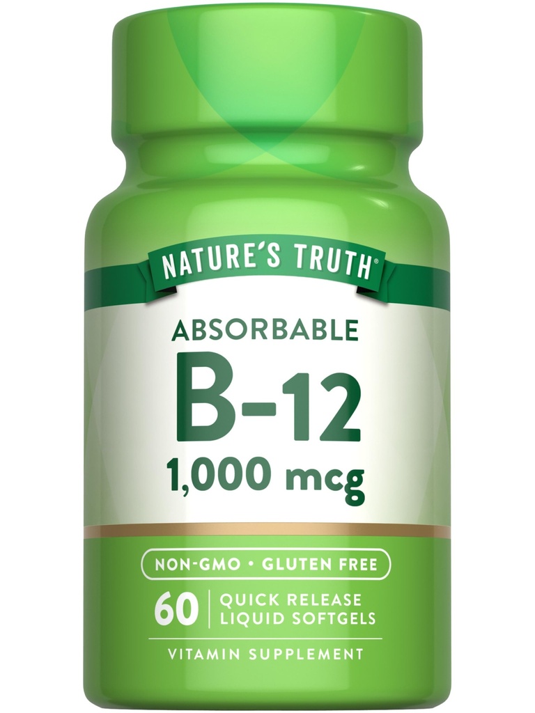 La vérité de la nature Vitamine B12.000 mcg.60 Softgels.