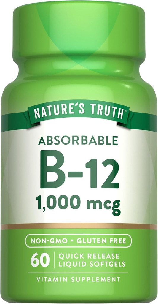La vérité de la nature Vitamine B12.000 mcg.60 Softgels.