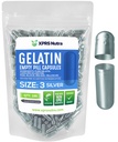 XPRS Nutra Taille 3 Capsules vides - 100 Compte Capsules de gélatine vides - Pills Bricolage Capsule Remplissage - Pure Pilule Gel Caps pour Do-It-Youlf Suppléments (Argent)