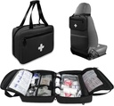 Sac de premiers soins Vide, Compact et Portable Organisateur de fournitures médicales avec des compartiments multiples, Sac de trauma d'urgence pour les voyages, Camping, Randonnée, Voiture, Voyage et Usage à la maison, Noir(Bag seulement)