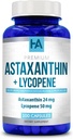 Astaxanthine et supplément de lycopène Lycopène 50mg Plus Astaxanthine Supplément de caroténoïdes 24mg pour le tannage de soins de la peau Vision et soutien de la santé cardiaque