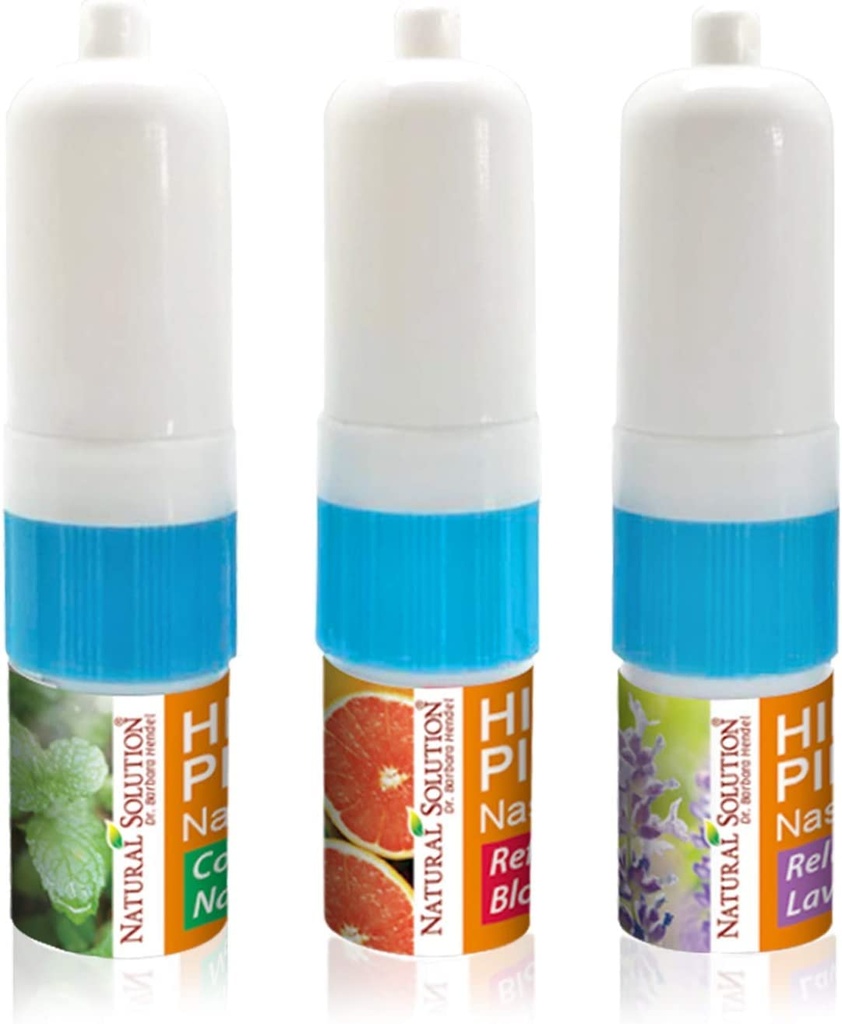 Solution naturelle Le sel rose d'Himalaya Aromathérapie à l'inhalateur nasal aux huiles essentielles naturelles, nettoie le système respiratoire, congestion respiratoire de soulagement, -3 Pack