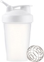 Bouteille de Shaker 12oz Protein Shaker Bouteille en plastique pour l'entraînement avant et après avec Twist et Lock Protein Box Entreposage, Bouteille de fitness portable pour les amateurs de fitness Athlètes (blanc, 12 oz)