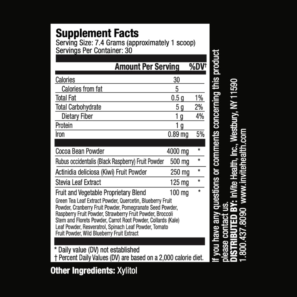 Invitez Santé Cocoa Hx® - Supporte la circulation, l'énergie et le métabolisme - Supplément Vegan Superfood avancé - 30 portions(2-Pack)