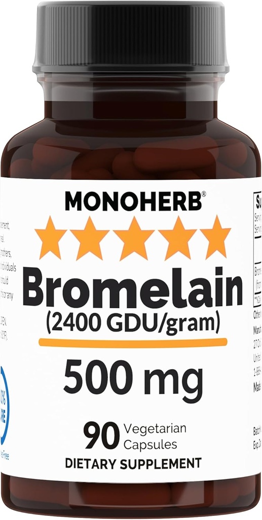 MONOHERB Bromelain 500 mg par gélule - 90 gélules - 90 portions