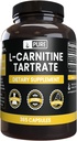 Ingrédients originaux purs Tartrate de L-Carnitine (365 Capsules) Pas de Magnésium ou de Rice Filters, Toujours Pure, Verified Lab