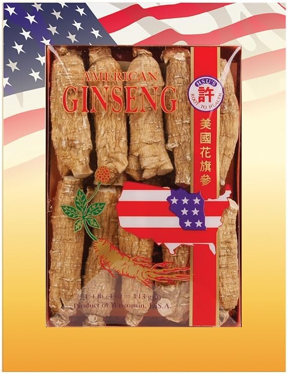 Hsu's SKU 130-4 | Half Short Extra Large | Cultivated Wisconsin American Ginseng Direct from Ginseng Gardens | 许氏花旗参 | 4oz Box, 西洋参, B019BP0YH8