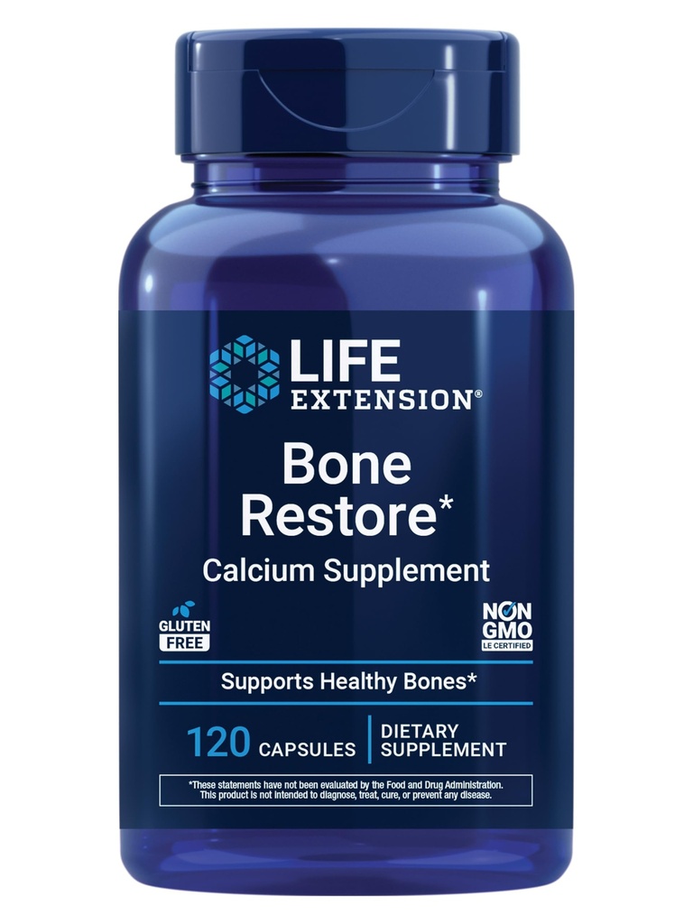 Supplément calcium, vitamine D3, Magnésium, Boron, zinc, manganèse, silicone, aide à maintenir une densité osseuse saine, sans gluten, sans OGM, 120 capsules