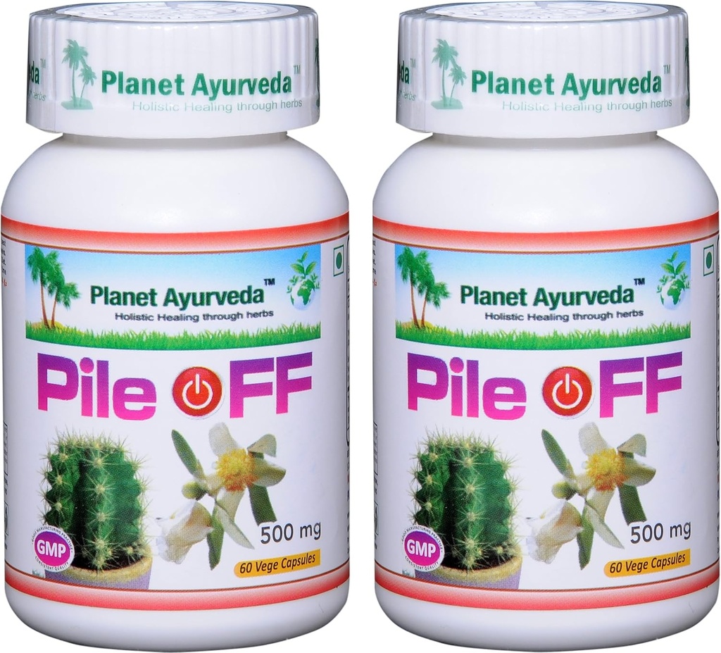 Planet Ayurveda Pile Off, gélules de 500mg - 2 bouteilles