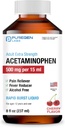 Puregen Labs Adulte Extra Strength Acétaminophène Liquide 500mg/15ml - 8 fl oz Rapid Burst Pain Reliever/Fever Reducer, Saveur de cerises