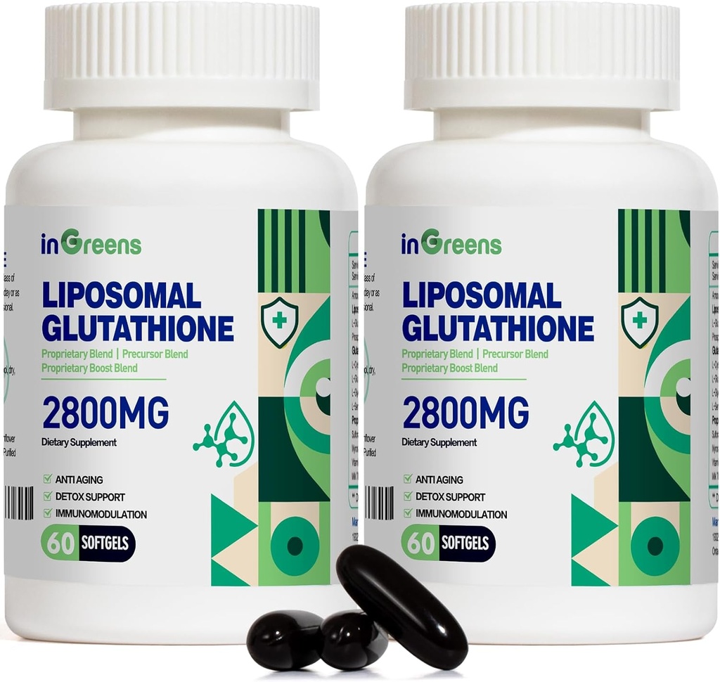 2800 MG supplément de glutathion liposomique, détoxifiant et immune, vieillissement Défense, énergie, glutathion Formulation unique réduite