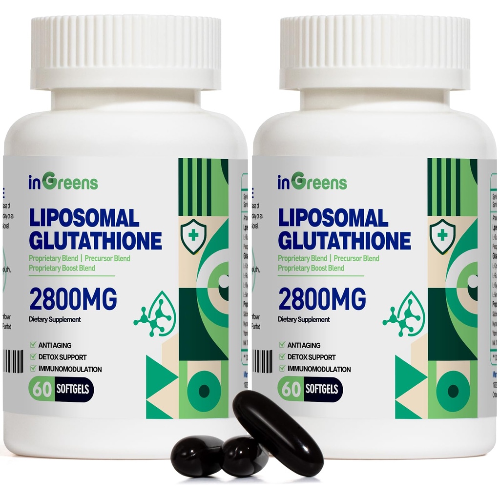 2800 MG supplément de glutathion liposomique, détoxifiant et immune, vieillissement Défense, énergie, glutathion Formulation unique réduite