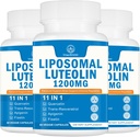 1200MG Luteolin Liposomale Supplément - Absorption maximale, boost antioxydant pour le cerveau 180 Capsules
