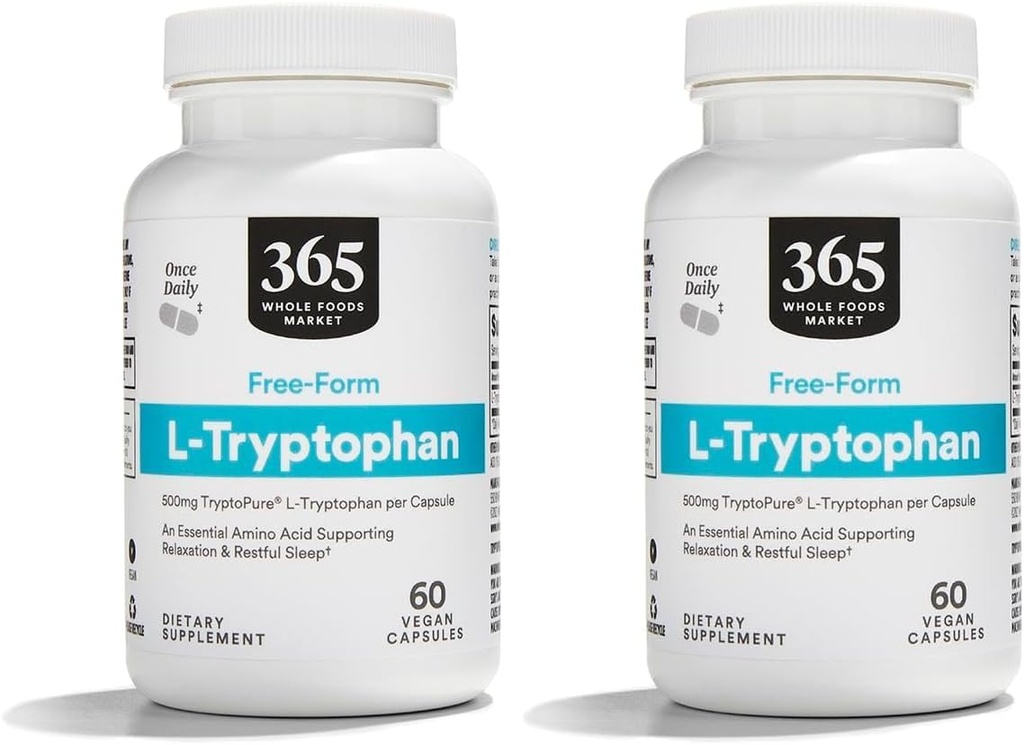 365 par Marché des aliments entiers, L-Tryptophane, 60 capsules de légumes (paquet de 2)