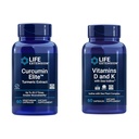 Prolongation de vie Curcumine Elite Extrait curcuma, favorise une réponse inflammatoire saine et les vitamines D et K avec l'iode de mer, vitamine D3, vitamine K1 et K2