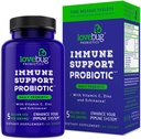 lovebug PROBIOTICS Immune support quotidien probiotique pour les hommes et les femmes, 40 milliards CFU et 6 souches, comprend vitamine C, zinc et échinacée, 30 capsules, végétalien et non-OGM
