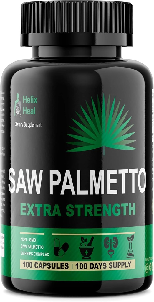 Saw Palmetto pour les hommes - Prostate Health Suppléments pour les hommes santé urinaire - naturel DHT Blocker, 500mg extra force traitements de repousse des cheveux - 100 capsules 3 mois d'approvisionnement