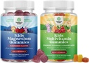 Bundle of Kids Magnésium Gummies - Supplément pour la santé nerveuse, les muscles et le soutien cardiaque sain, et les enfants à base de plantes Multivitamine Gummies - Multivitamine pour le soutien immunitaire avec des vitamines A C D3 E B