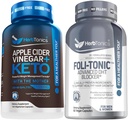 Herbtonics Capsules de vinaigre de cidre de pomme Plus Keto BHB.com Fat Burner & Weight Loss Supplément pour les femmes et les hommes - Foli-Tonic DHT Blocker & Hair Loss Supplément