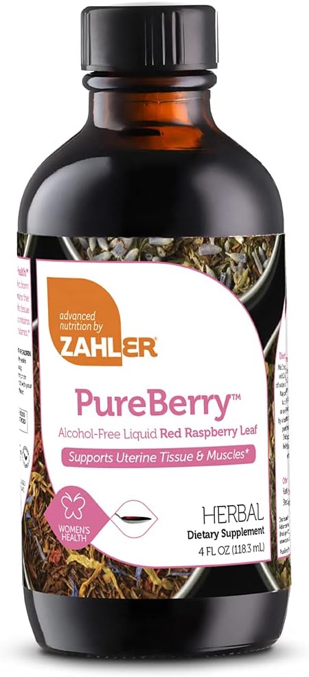 Zahler PureBerry, supplément liquide de framboise rouge qui renforce tissu utérin et muscles, toute la formule liquide naturelle qui favorise la santé utérine, certifié Kosher, 4oz