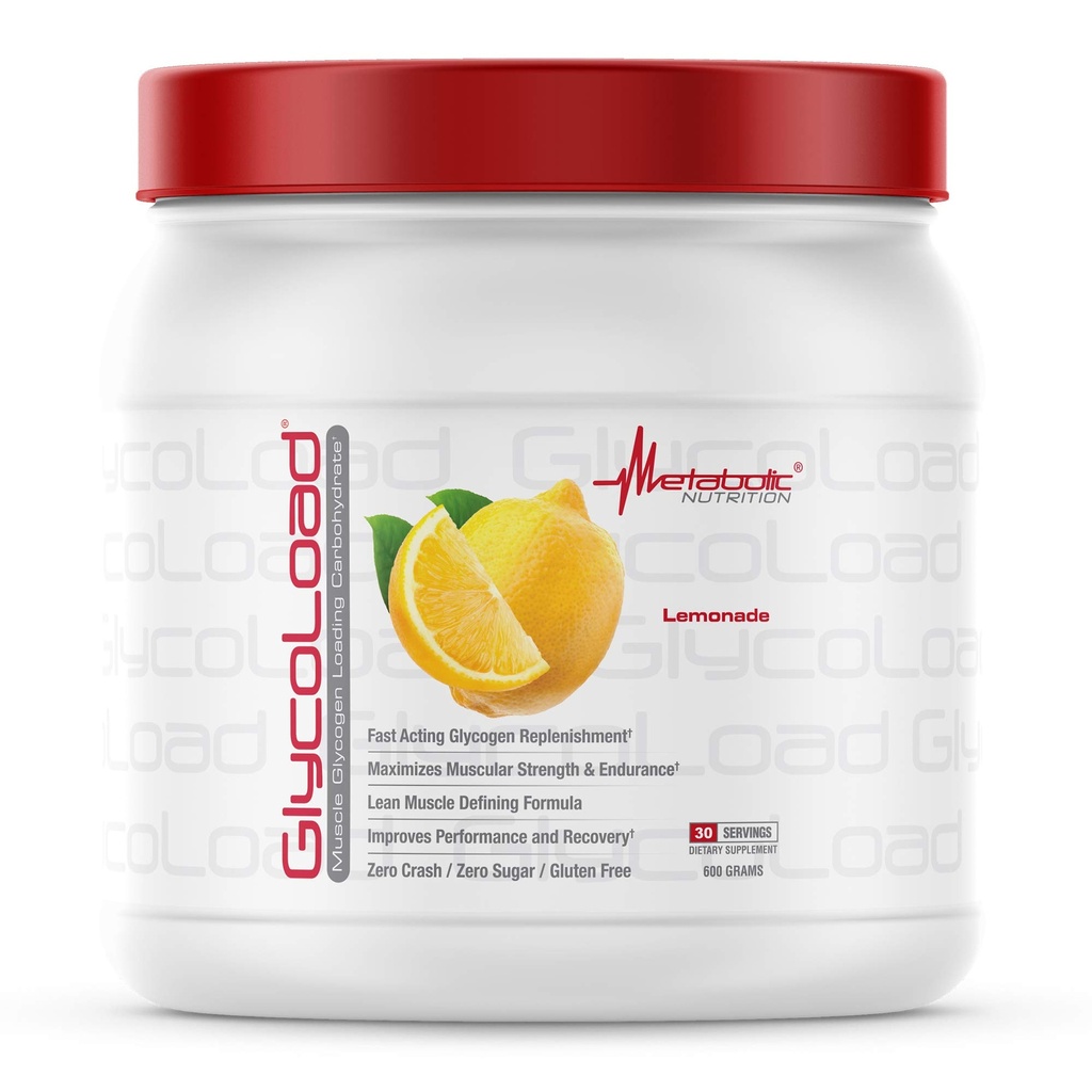 Nutrition métabolique, Glycoload, 100% Micronized Cluster Dextrine Poudre de glucides, Glycogen musculaire Chargement d'hydrates de glucides, Supplément d'entraînement pré-intra, Cimonade, 600 gm (30 ser)