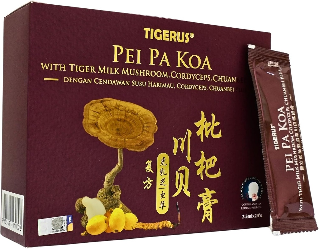 Pei Pa Koa 7,5Ml X 24 Sachets avec Champignon de lait Tigre & CORDYCEPS