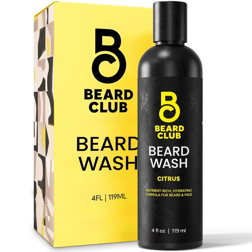 La barbe du club de barbe et laver le visage – tout-en-un nettoyant, adoucit et nourit les cheveux du visage, hydrate et nettoie la peau, le paraben et sans sulfate