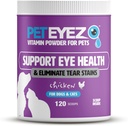 Pet Eyez Vitamin Powder for Pets - Supports Eye Health & Reduces Tear Stain Buildup - 100% Natural Food Topper for Dogs & Cats with Superfoods, Antioxidants & Nutrients - Chicken Flavor - 120 Scoops
