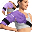 KingPavonini Paquet Ice Ice Pack Rotor Cuff Cold Therapy, Gel Ice Pack réutilisable pour blessures aux épaules, soulagement de la douleur, gonflement, chirurgie des épaules, Tendonite, Bursite, Violet, Taille moyenne