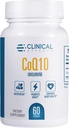 Effets cliniques Supplément CoQ10 - Coenzyme Q10 200mg - 30 jours d'approvisionnement - Supplément antioxydant Ubiquinone pour la santé cardiaque, les fonctions cognitives et le soutien énergétique - 1 Capsule par jour - Fabriqué aux États-Unis