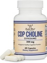 Supplément CDP Choline (citicoline), grade pharmaceutique, test de tiers (60 capsules 300mg)