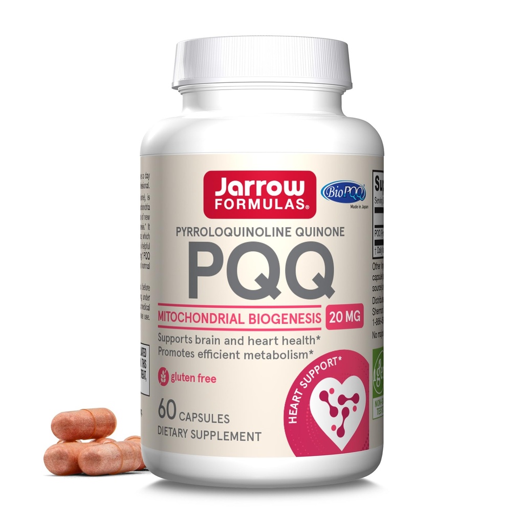 Formules Jarrow PQQ 20 mg - 60 capsules - favorise la biogenèse mitochondriale - soutient la santé du coeur et du cerveau - 60 portions
