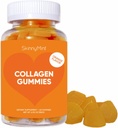 SkinnyMint Collagen Gummies Supplément pour une peau saine, ongles et soutien des cheveux, collagène sans gluten Gummies à croquer pour les hommes et les femmes, saveur naturelle orange -60 comte(180G)- 1 mois d'approvisionnement