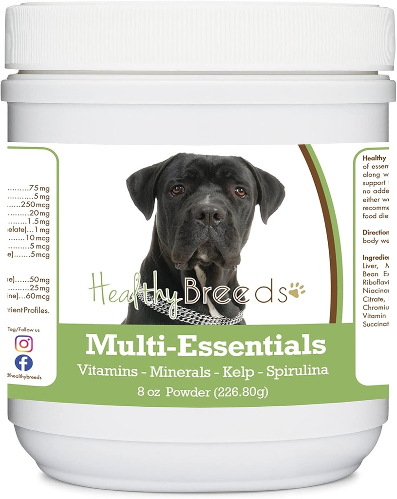 Cane Corso santé en poudre multi-essentiels pour chiens - un supplément idéal de vitamines, minéraux et antioxydants pour votre chien - 8 oz