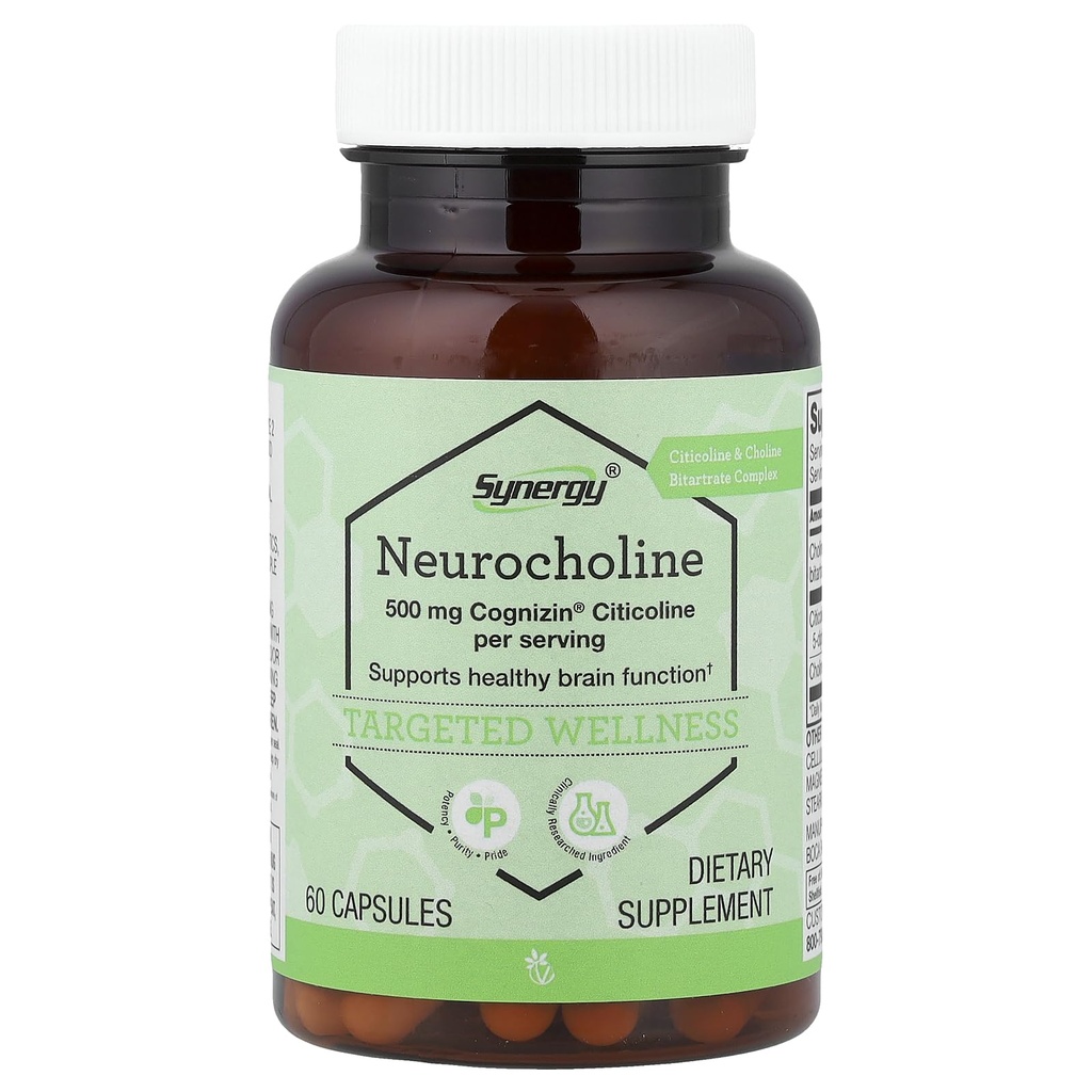 Vitacost Synergy Neurocholine avec Cognizin Citicoline 500 Milligramme par portion - 60 Capsules
