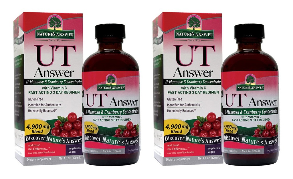 Nature's Answer Urinary Tract Health (en anglais seulement) Régime à trois jours d'action rapide (en anglais seulement) Supplément diététique sans alcool, sans gluten, sans test sur les animaux et végétalien 4oz (2 pack)