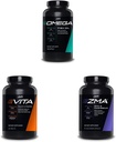 JYM Supplement Science Omega JYM Fish Oil + Vita JYM Sports Multivitamin & Mineral Support ZMA