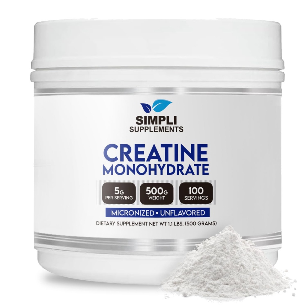 Poudre monohydratée premium de la créatine 500g de la meilleure créatine pour les hommes et les femmes de la Créatine Supplément nutritionnel non aromatisé pour la construction et la récupération de muscles