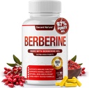 Supplément Berberine 1800mg - Premium Berberine HCl 97% haute pureté, soutient le système immunitaire, le chlorhydrate de haute puissance et l'extrait, active AMPK & GLP-1, non-OGM végétalien, pour hommes femme 90 capsules