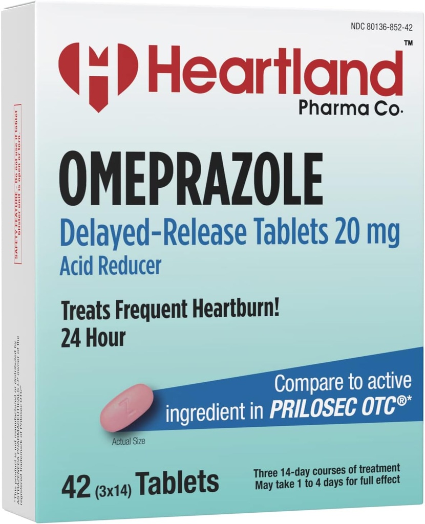 Omeprazole 20mg de médicament de soulagement des brûlures d'estomac Réducteur d'acide à libération différée Comprimés antiacides pour le reflux acide