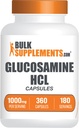 BulkSupplements.com Glucosamine HCl Capsules - Supplément de glucosamine, Supplément nutritionnel - Sans gluten, 2 Capsules par portion, 360 Compte (paquet de 1)